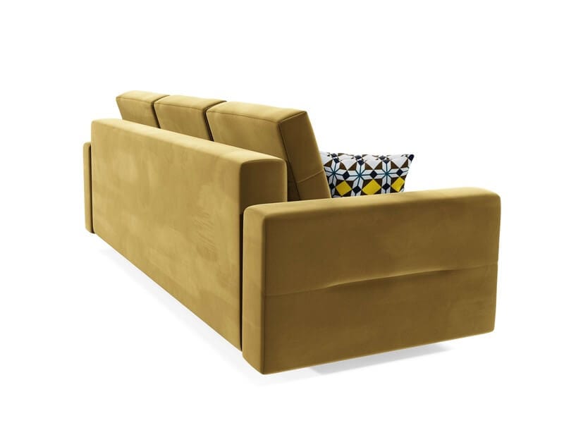 Canapea extensibilă cu ladă de depozitare Bergen Yellow Love 220x100 cm | Dumonde Furniture & Deco Concept.