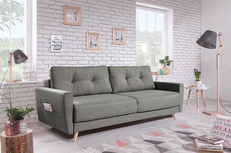 Canapea extensibilă cu ladă de depozitare Summer Grey 220x100 cm
