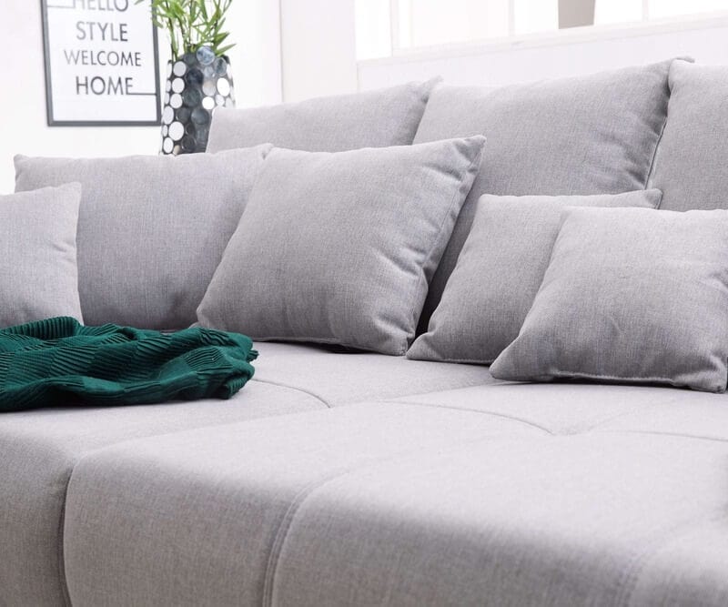 Canapea extensibilă cu 2 lazi de depozitare Big Sofa Verona Grey 305x110 cm cu taburet inclus | Dumonde Furniture & Deco Concept.