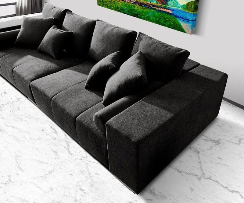 Canapea extensibilă cu ladă de depozitare Marbela Dark XXL 290x110 cm | Dumonde Furniture & Deco Concept.