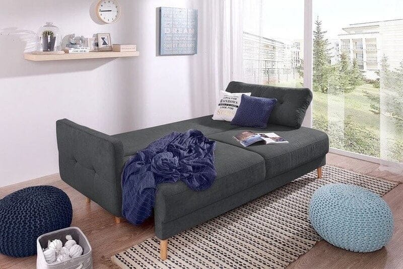 Canapea extensibila cu lada de depozitare Palermo NEW Grey 220x100 cm | Dumonde Furniture & Deco Concept.