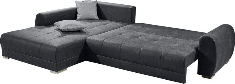 Colțar extensibil cu ladă de depozitare Montego Antracit 300x185cm | Dumonde Furniture & Deco Concept.