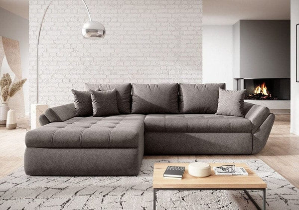 Colțar extensibil cu ladă de depozitare Loana Kaki II 275x185 cm | Dumonde Furniture & Deco Concept.
