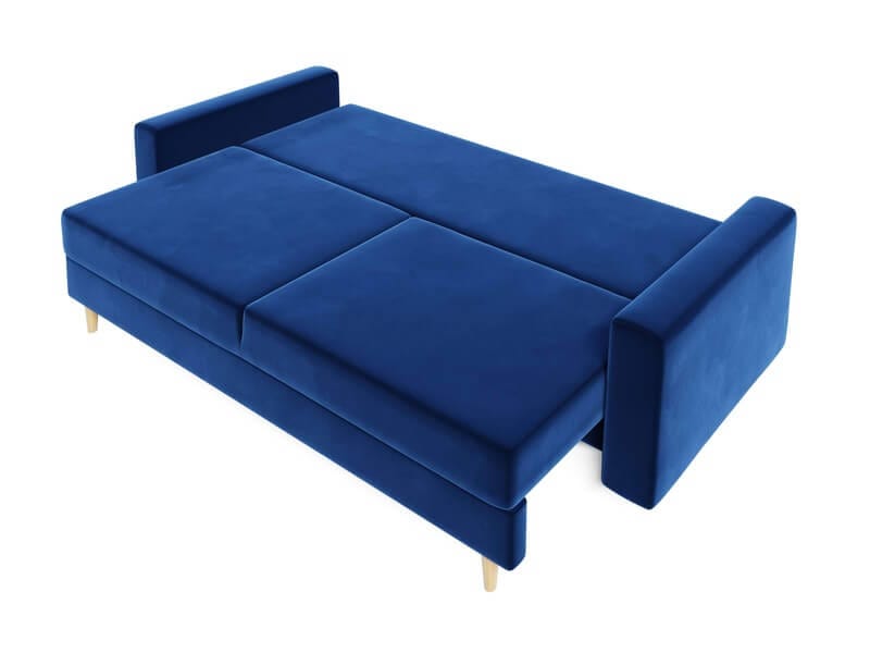 Canapea extensibilă cu ladă de depozitare Solo Blue Atmosphere 220x100 cm | Dumonde Furniture & Deco Concept.