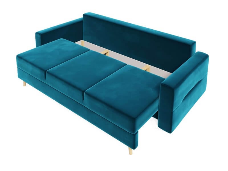 Canapea extensibilă cu ladă de depozitare Bergen Blue Moon 220x100 cm | Dumonde Furniture & Deco Concept.