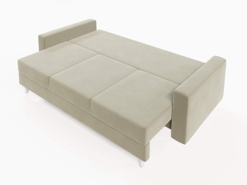 Canapea extensibilă cu ladă de depozitare Kronos Beige Romance 220x100 cm | Dumonde Furniture & Deco Concept.