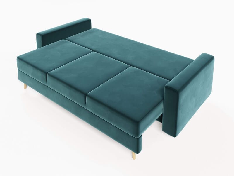 Canapea extensibilă cu ladă de depozitare Kronos Green Love Dance 220x100 cm | Dumonde Furniture & Deco Concept.