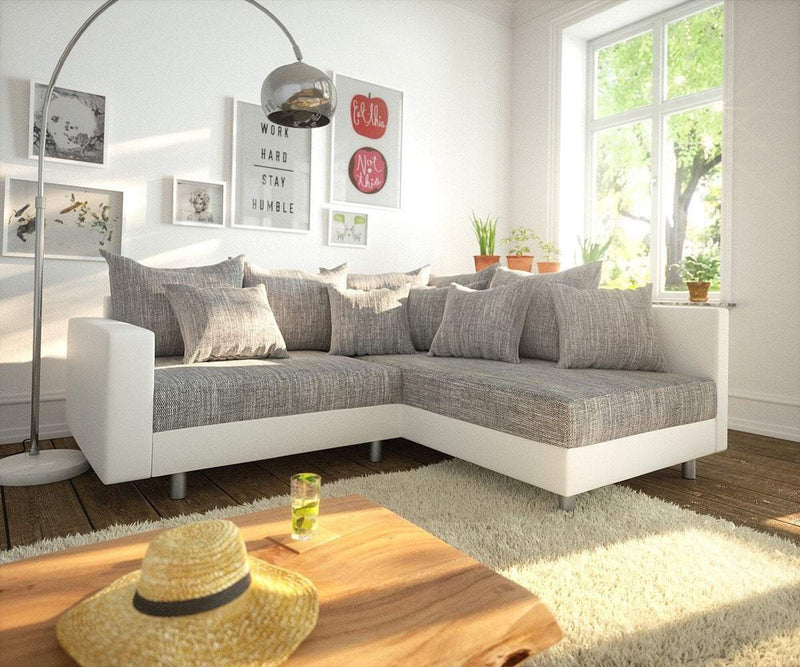 Colțar modular Justin L Grey White 215x185 cm | Dumonde Furniture & Deco Concept.