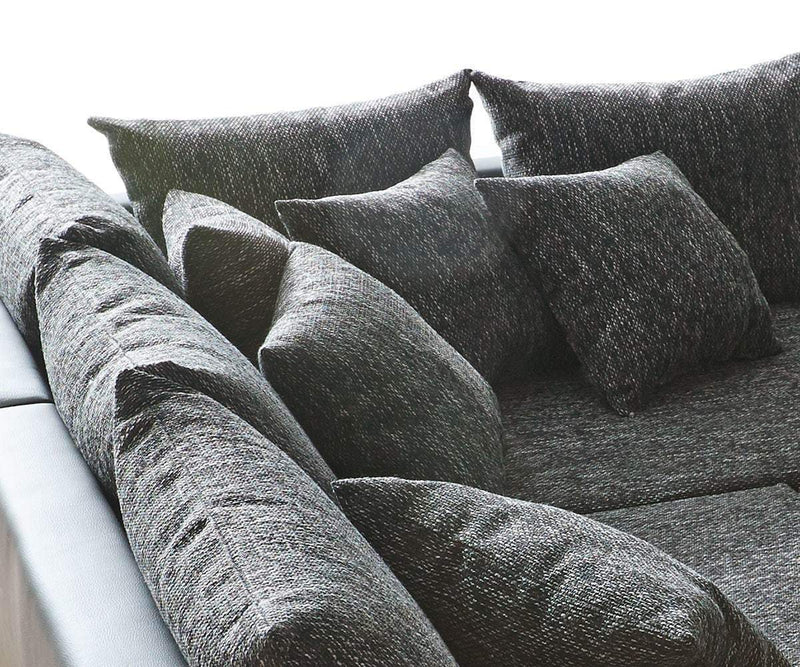 Colțar U XXL cu taburet inclus Justin Black  400x200 cm | Dumonde Furniture & Deco Concept.