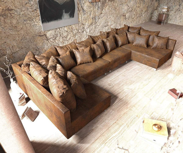 Colțar modular U XXL Justin Brown 400x185 cm | Dumonde Furniture & Deco Concept.