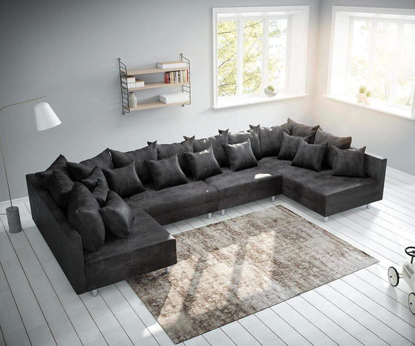 Colțar Modular Justin U XXL Gri Antracit 400x185 cm | Dumonde Furniture & Deco Concept.