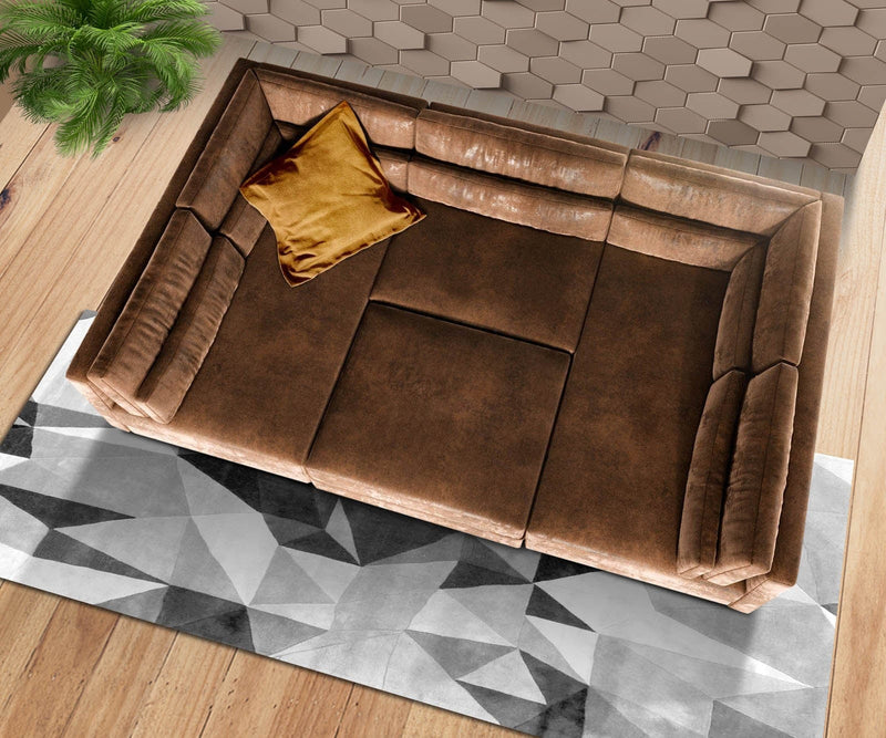 Colțar modular in forma de U Julio Brown 300x185 cm | Dumonde Furniture & Deco Concept.