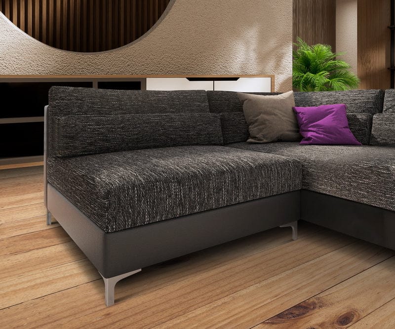 Colțar modular Julio Black Grey 200x185 cm | Dumonde Furniture & Deco Concept.