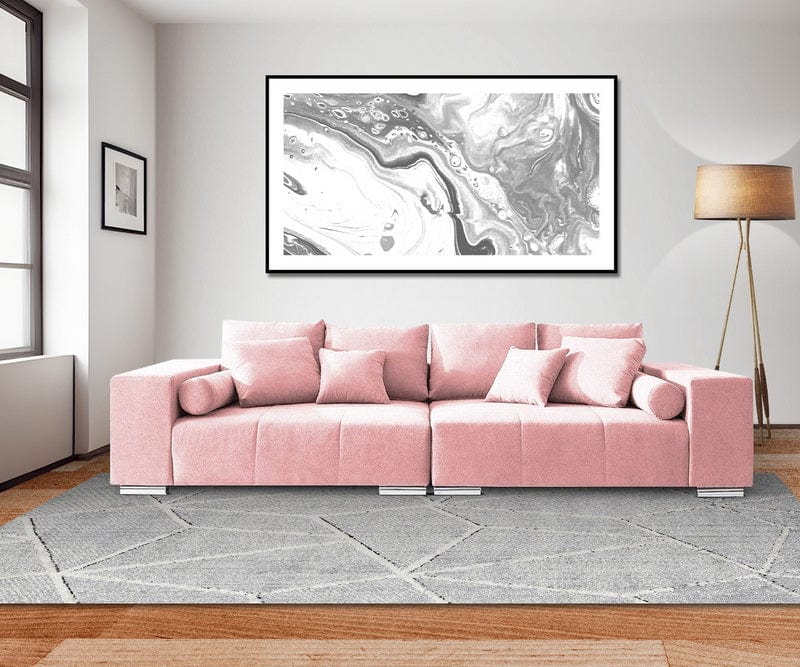 Canapea extensibilă cu ladă de depozitare Marbela Pink XXL 295x100 cm