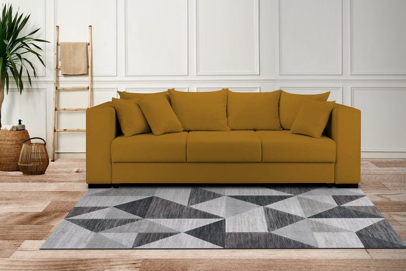 Canapea extensibilă cu ladă de depozitare Gloria Mustar  250x100 cm | Dumonde Furniture & Deco Concept.