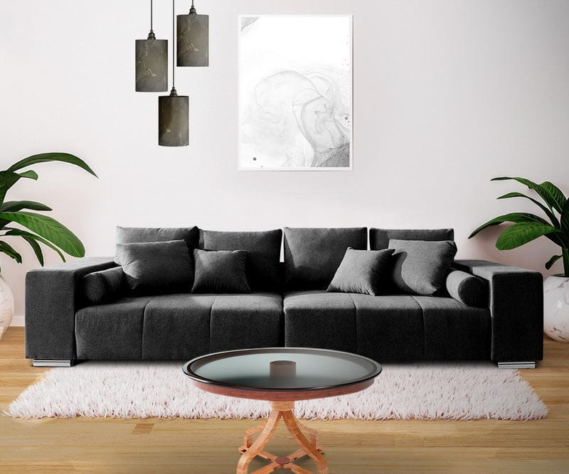 Canapea extensibilă cu ladă de depozitare Marbela Dark XXL 290x110 cm | Dumonde Furniture & Deco Concept.