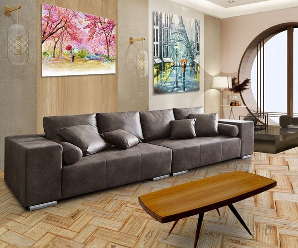 Canapea extensibilă cu ladă de depozitare Marbela Braun XXL 290x110 cm | Dumonde Furniture & Deco Concept.