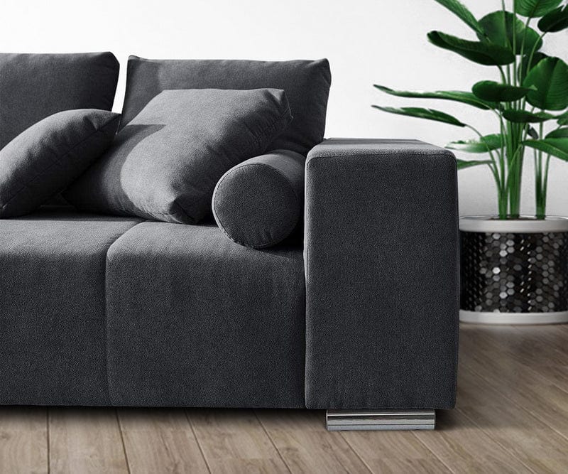 Canapea extensibilă cu ladă de depozitare Marbela Graphite XXL 290x110 cm | Dumonde Furniture & Deco Concept.