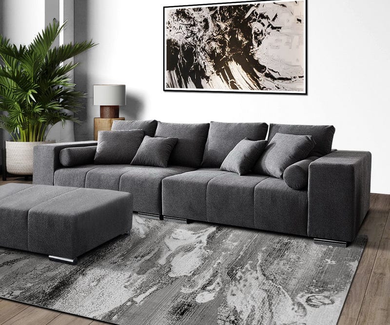 Canapea extensibilă cu ladă de depozitare Marbela Graphite XXL 290x110 cm | Dumonde Furniture & Deco Concept.