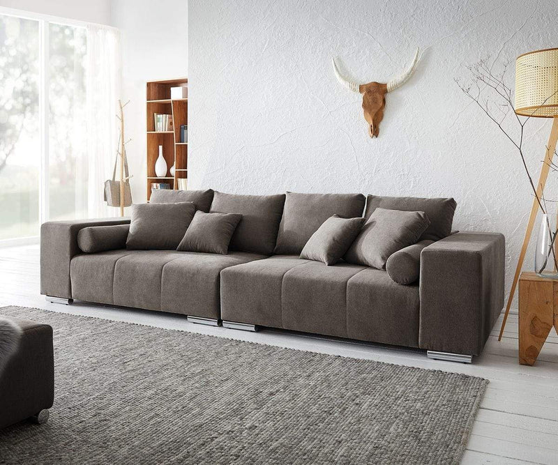 Canapea extensibilă cu ladă de depozitare Marbela Kaki XXL 290x110 cm cu taburet inclus | Dumonde Furniture & Deco Concept.