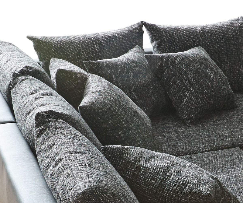 Colțar cu taburet inclus U XXL Justin Black 400x185 cm | Dumonde Furniture & Deco Concept.