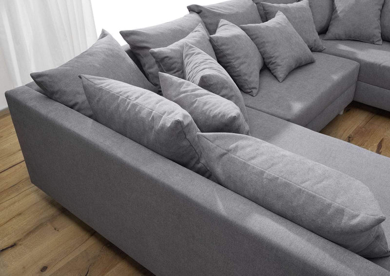 Colțar extensibil Justin XXL U Gri 300x185 cm | Dumonde Furniture & Deco Concept.