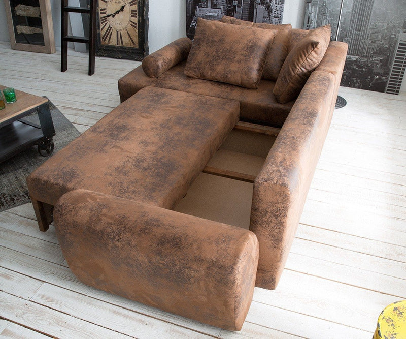 Colțar extensibil cu ladă de depozitare Elitte Brown 260x160 cm | Dumonde Furniture & Deco Concept.