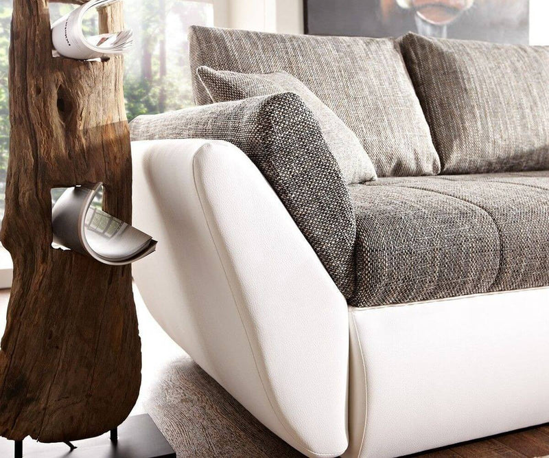 Colțar extensibil cu ladă de depozitare Loana White 275x185 cm | Dumonde Furniture & Deco Concept.
