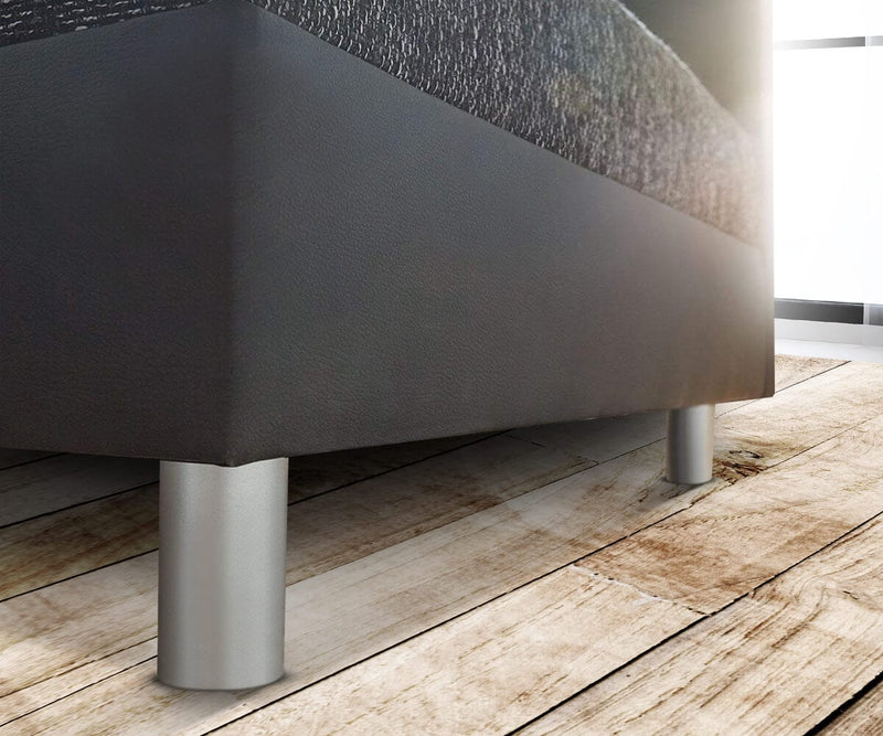 Colțar modular cu taburet inclus Justin L Black 200x185 cm | Dumonde Furniture & Deco Concept.