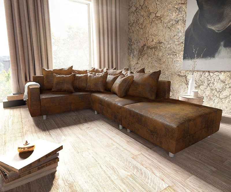Colțar modular cu taburet inclus Justin L Brown 200x200 cm | Dumonde Furniture & Deco Concept.