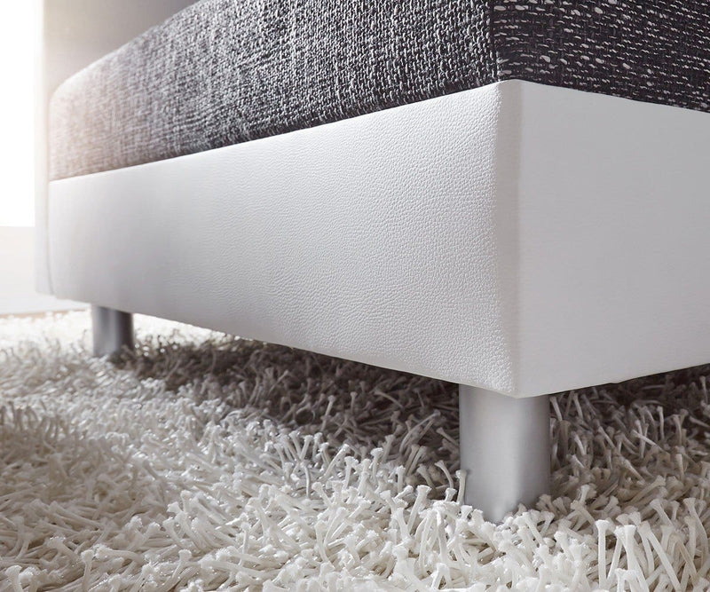 Colțar modular cu taburet inclus Justin Black-White 300x185 cm | Dumonde Furniture & Deco Concept.
