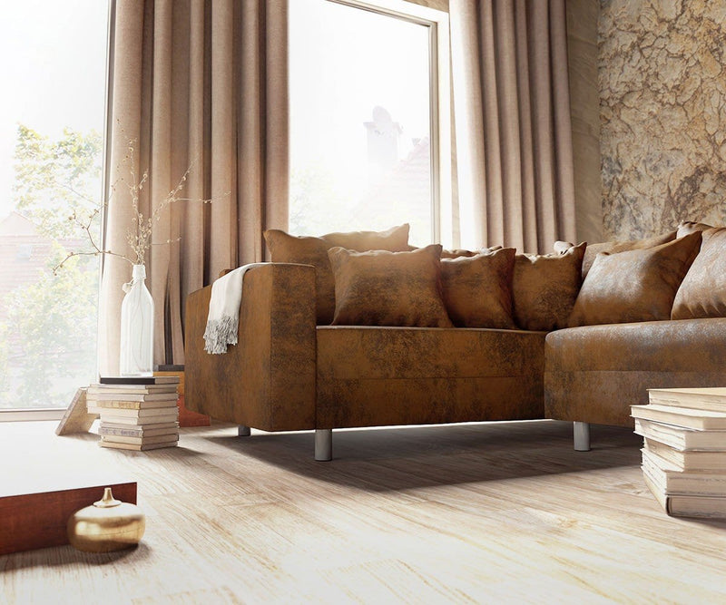 Colțar modular cu taburet inclus Justin Brown 300x200 cm | Dumonde Furniture & Deco Concept.