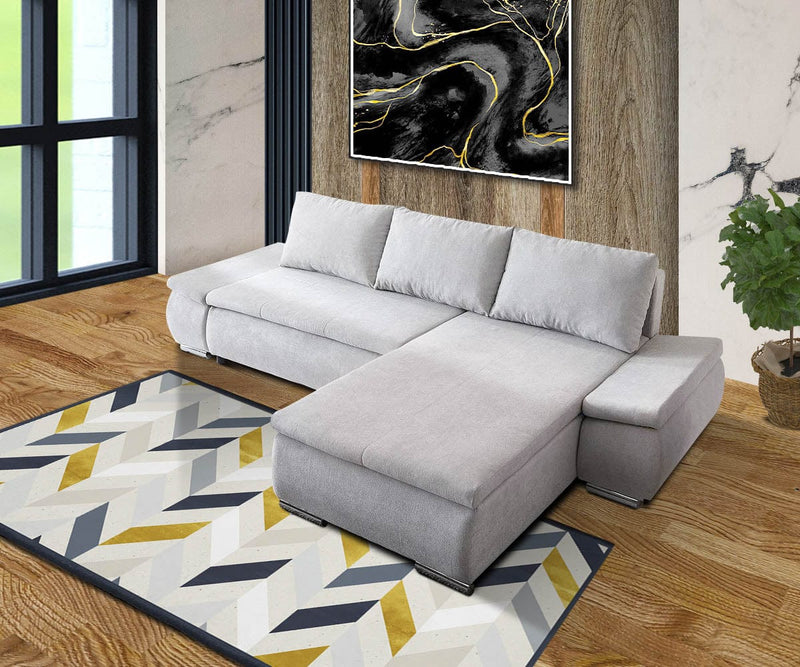 Coltar extensibil cu lada de depozitare Rene New Grey 260x175 cm | Dumonde Furniture & Deco Concept.