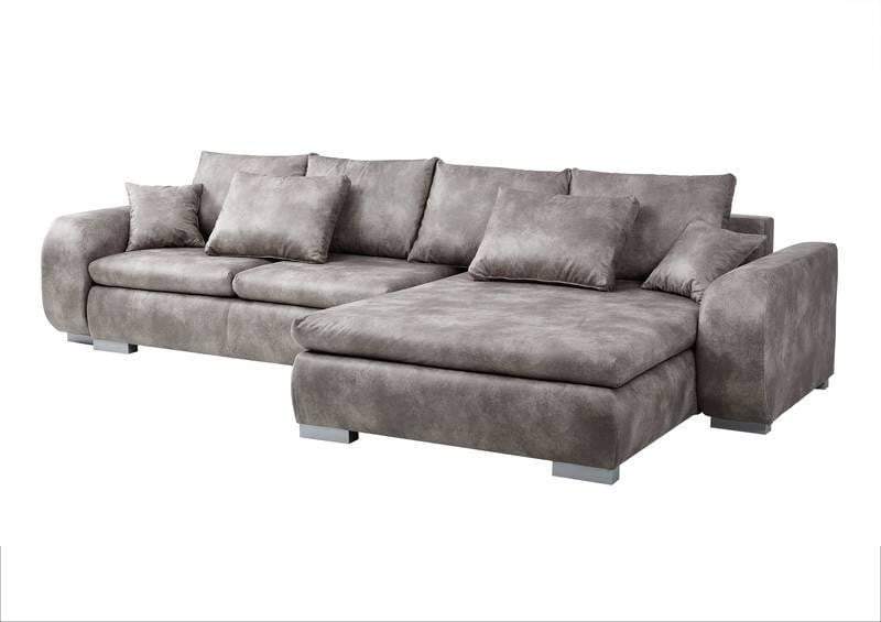 Colțar extensibil cu ladă de depozitare Maxine Silver 330x178 cm | Dumonde Furniture & Deco Concept.
