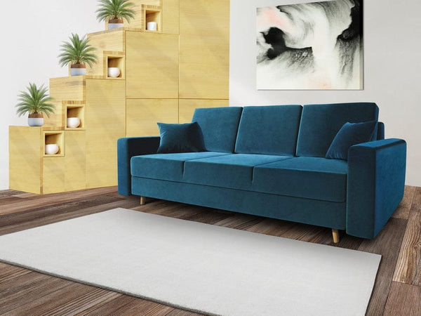 Canapea extensibilă cu ladă de depozitare Kronos Blue Sunshine Love 220x100 cm | Dumonde Furniture & Deco Concept.