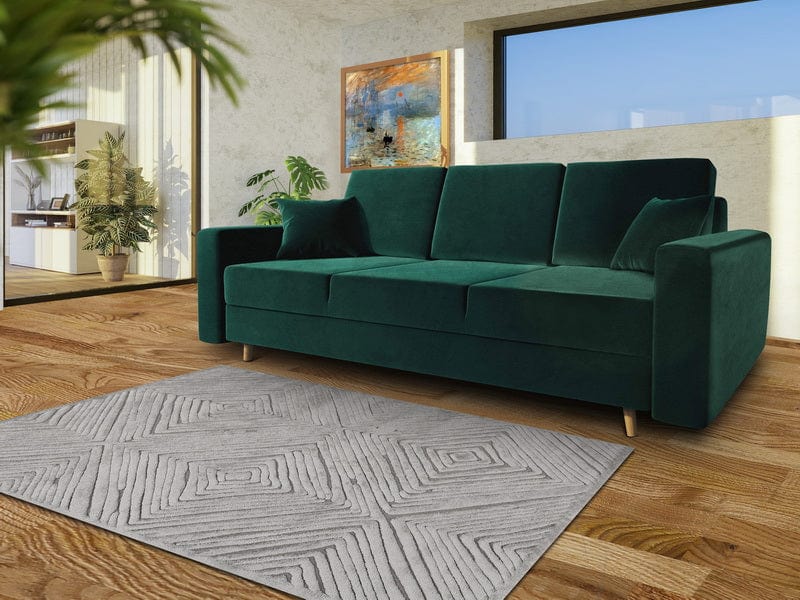 Canapea extensibilă cu ladă de depozitare Kronos Green Love Dance 220x100 cm | Dumonde Furniture & Deco Concept.